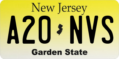 NJ license plate A20NVS
