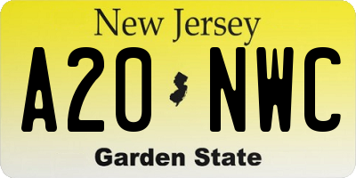 NJ license plate A20NWC
