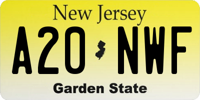 NJ license plate A20NWF