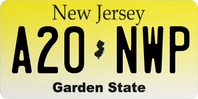 NJ license plate A20NWP