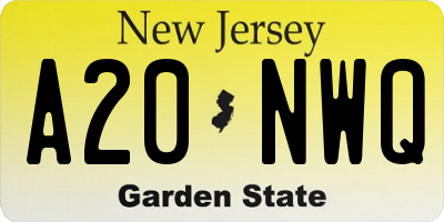 NJ license plate A20NWQ