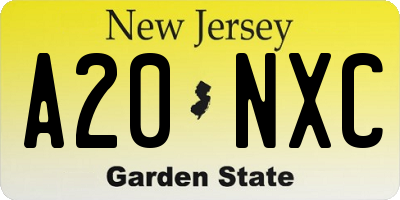 NJ license plate A20NXC
