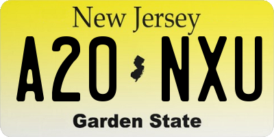 NJ license plate A20NXU