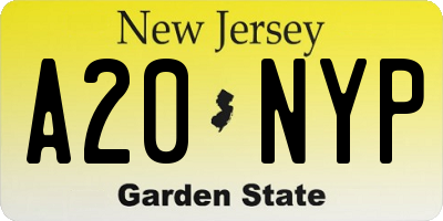 NJ license plate A20NYP