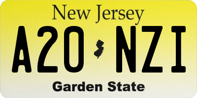 NJ license plate A20NZI