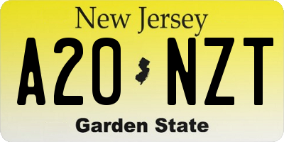NJ license plate A20NZT