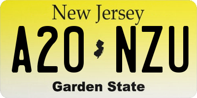 NJ license plate A20NZU