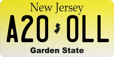 NJ license plate A20OLL