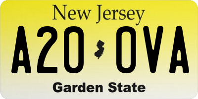NJ license plate A20OVA