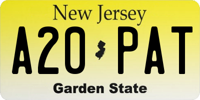 NJ license plate A20PAT