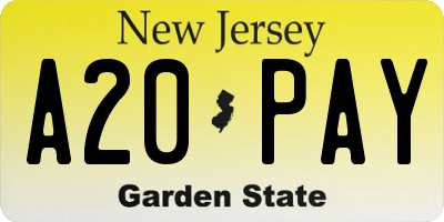 NJ license plate A20PAY
