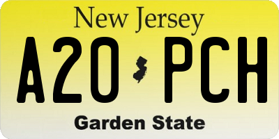 NJ license plate A20PCH