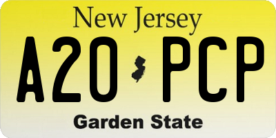 NJ license plate A20PCP