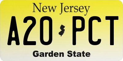 NJ license plate A20PCT