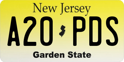 NJ license plate A20PDS