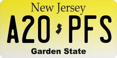 NJ license plate A20PFS