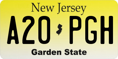 NJ license plate A20PGH