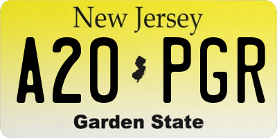 NJ license plate A20PGR