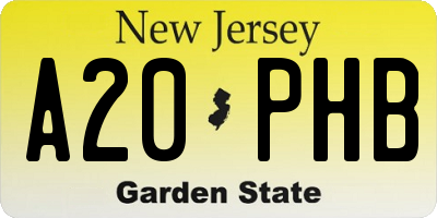NJ license plate A20PHB