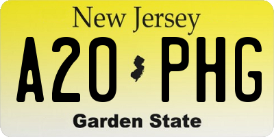 NJ license plate A20PHG