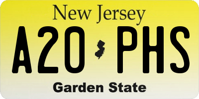 NJ license plate A20PHS