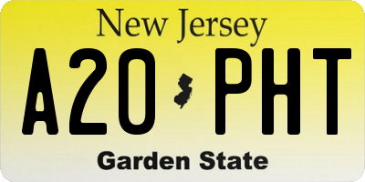 NJ license plate A20PHT