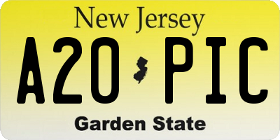 NJ license plate A20PIC