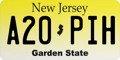 NJ license plate A20PIH