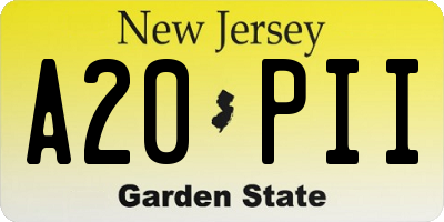 NJ license plate A20PII