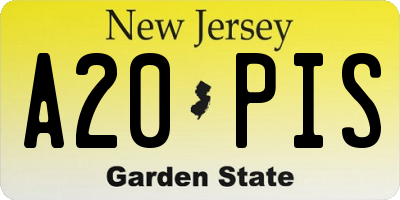 NJ license plate A20PIS