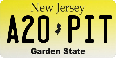 NJ license plate A20PIT