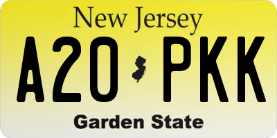 NJ license plate A20PKK