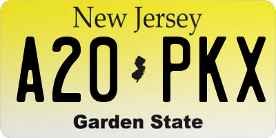 NJ license plate A20PKX