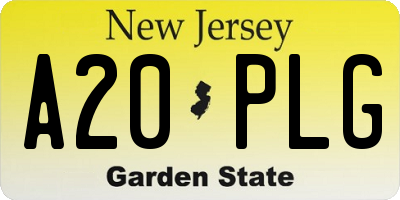 NJ license plate A20PLG