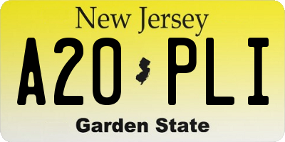 NJ license plate A20PLI