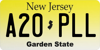 NJ license plate A20PLL