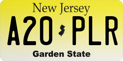 NJ license plate A20PLR