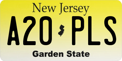 NJ license plate A20PLS