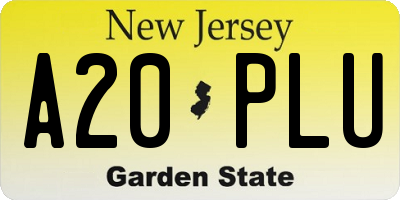 NJ license plate A20PLU