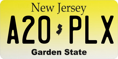 NJ license plate A20PLX