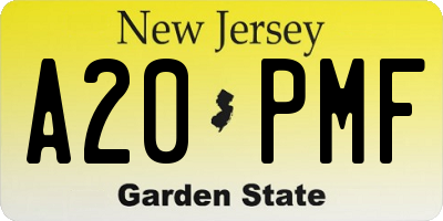 NJ license plate A20PMF