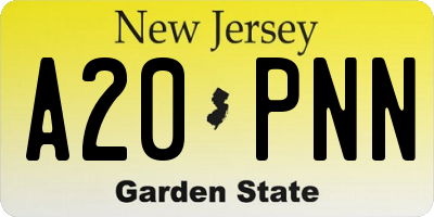 NJ license plate A20PNN