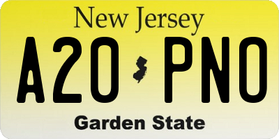 NJ license plate A20PNO