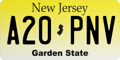 NJ license plate A20PNV