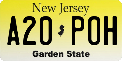 NJ license plate A20POH