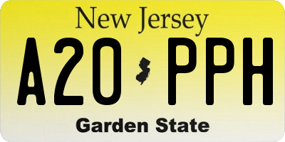 NJ license plate A20PPH