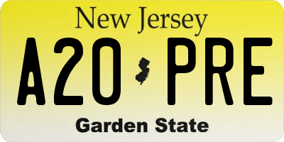 NJ license plate A20PRE