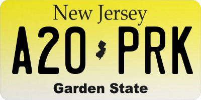 NJ license plate A20PRK
