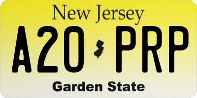 NJ license plate A20PRP