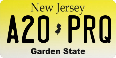 NJ license plate A20PRQ